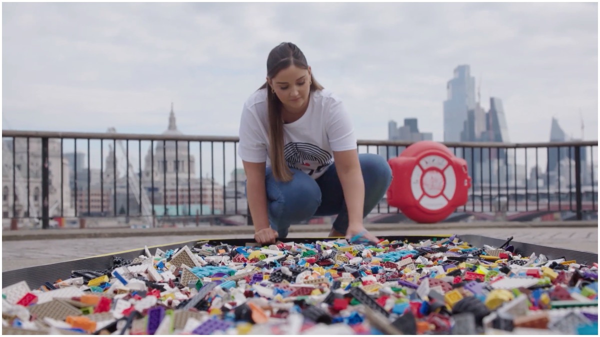 Jacqueline Jossa walks on LEGO for charity