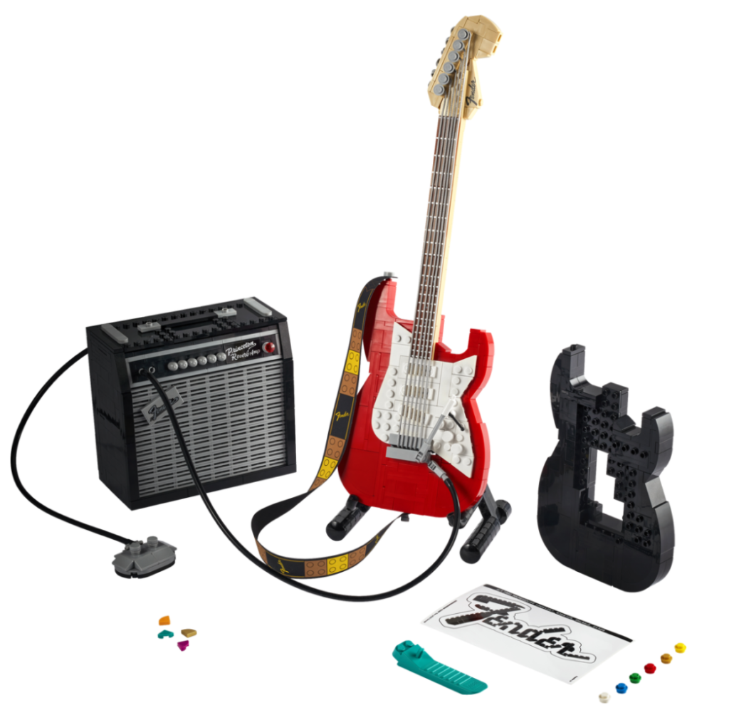 LEGO Ideas 21329 Fender Stratocaster contents 1024x1004