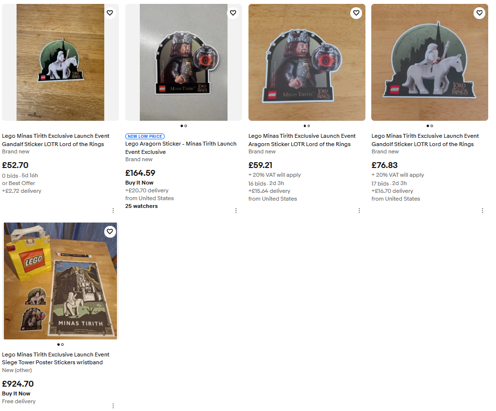 lego minas tirith launch event goodies ebay